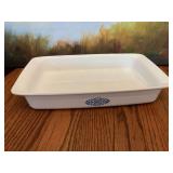 Rare Corningware blue medallion rectangular baking roasting dish P332. Shell oil ￼company