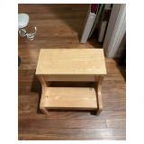 Wooden stepstool with two steps with storage top step 14 1/2” x 12” x 12”
