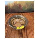 4 3/4” x 2” glazed multicolored pottery bowl