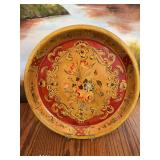 Vintage Japanese handpainted papier-mache’ alcohol proof serving ￼tray. 11 inches.