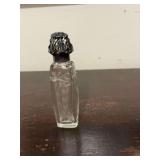 La Castillere France vintage 2.75 inch miniature perfume etched glass bottle