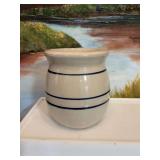5 x 5 1/2 triple blue lined small crock