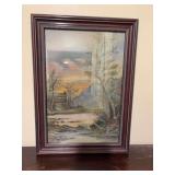 17 1/2 x 12 1/2 framed landscape picture