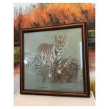 11 1/2 in.² Donna Westerman framed Tiger picture
