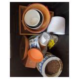 Tote of potting supplies