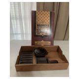 Limited edition of Wagner‘s cast-iron cookware 100 year celebration five piece miniture cookware set. The skillet was sold previously.  Four pieces total..