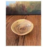 4 1/2 x 2” Gold and Brown pottery bowl.