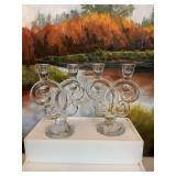 8 x 6 1/4“ Crystal candelabras. France. Art Vcumes