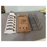 Three pot and lid organizers