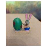 Vintage miniature handpainted bunny rabbit. Erzgebirge— Germany.