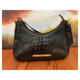 Brahmin black croc embossed shoulder bag 12” x 9”.