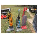 Set of three working vacuum cleaners. Power force, Taski, and Oreck xl