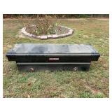 Weather guard, black aluminum toolbox. Keys attached
