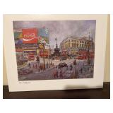 Coca-Cola print of London Piccadilly Circus by H Moss 17 1/2” x 13 1/2”