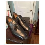 Size 45 Christian Louboutin black leather tassel loafers