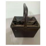 Primitive metal box with removable tray, 12“ x 10“..