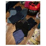 Grouping of 12-14 short jeans and leggings and capris