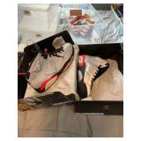 Size 11 1/2 Air Jordan 6-silver, black and red