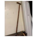 36 inch wooden walk stick with rubber tip