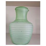 Depression glass refrigerator jar. 8 in tall.
