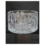 Waterford Crystal Millennium Collection Champagne Bottle Coaster featuring a faceted crystal pattern and a distinct embossed winged figure design from the series celebrating the year 2000 toasts (such