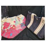 Relic floral tote bag 14x6x12 in tall, and Polo Ralph Lauren tote bag 14x6x11 in tall.