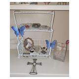 Decorative items as shown. Vinyl stacker included.