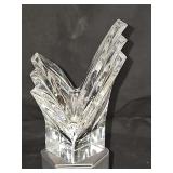 Mikasa Art Deco Crystal Taper Candle Holder. 3 x 3 x 5 in tall.