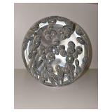 Large orb with bubbles paperweight. Approximately 5-in diameter x 5 in tall.