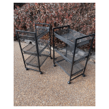 Two Black Metal Rolling Storage 2’x16.5”x12”
