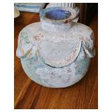 Pottery vase made to look ancient. 8 x 11 x 15 in tall.