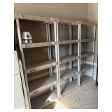 Three Plano Plastic Storage Shelving 74x30x15” each