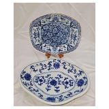 Two blue and white decor bowls.