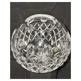 Crystal rose bowl. Diameter 6 in at largest point x 5.25 in tall.