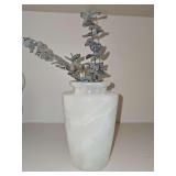 Onyx vase (6 in tall) with eucalyptus stems.