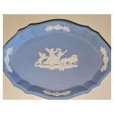 Wedgwood Blue Jasperware Trinket Dish. 3.25x 4.5 x.75 in tall.