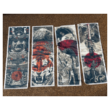 Four Asian Inspired Vinyl Panels 4’x17” Each