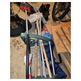 Hand tools and rack.