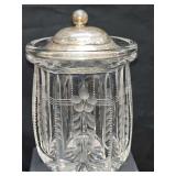 Antique Gorham Crystal sugar bowl with Sterling lid. Lid weight 21.8 grams