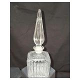 EAPG perfume bottle. Stopper is chipped as shown. 2.25 X 2.25 X 7.25 in tall including stopper.