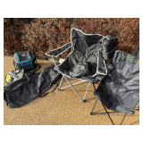 Three Camping Chairs, Outdoor Gear and Tour Bag