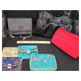 Cherokee shoulder bag, Jessica Simpson bag, jewelry travel bags, and makeup travel bag.
