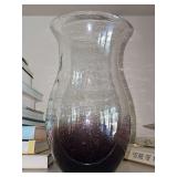 Beautiful purple fade clear bubble vase. 9 in tall.