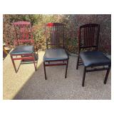 Three Folding Chairs 35x17x16”