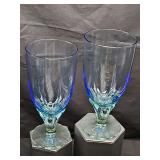 Two crystal iced tea tumblers, Bahia pattern by the Italian glassware manufacturer Bormioli Rocco. Sooo pretty!