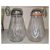 1930s-1940s glass nut choppers and grinders.