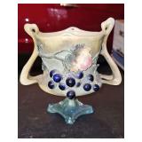 Antique Austrian Amphora 2 handled vase. 7.5 x 5 x 7 in tall including handles. C. 1904