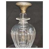 Crystal perfume bottle with sterling capped wand. Wand doesn