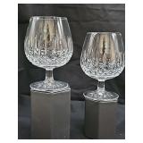 Two Galway Longford Brandy glasses.