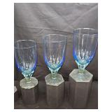Theee crystal iced tea tumblers, Bahia pattern by the Italian glassware manufacturer Bormioli Rocco. Sooo pretty!